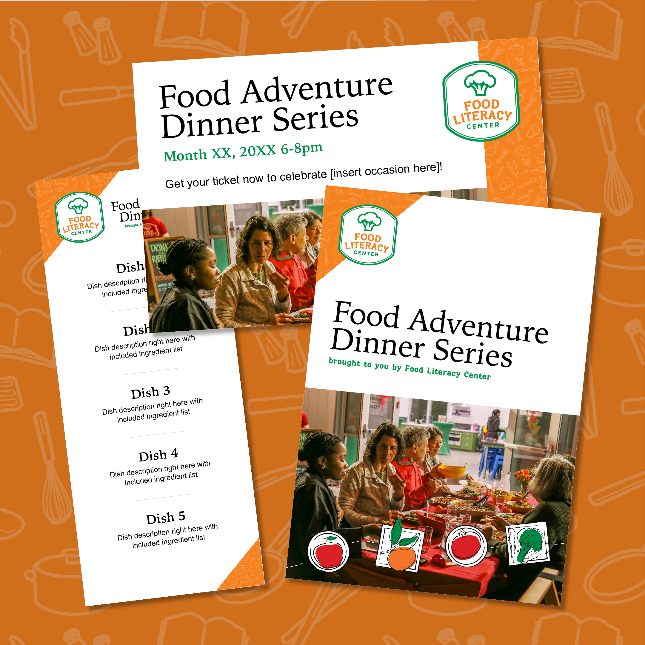 blurry photo of sunset over ocean with logo on top